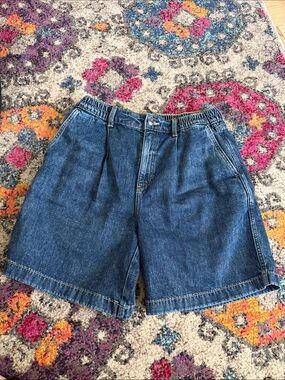 NWOT Aerie High Waisted Denim Trouser Shorts Stretch Oversized 80s Inspired
